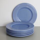 Set of 6 blue ceramic plates