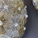 Set of 3 Murano Wall Light Flower by Seguso for Venini, Italy, 1960s