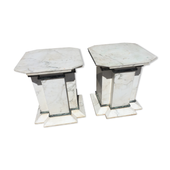 Pair of marble pedestals