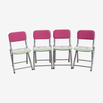 4 chaises vintage pliables Eyrel , des années 60