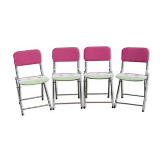 4 chaises vintage pliables Eyrel , des années 60