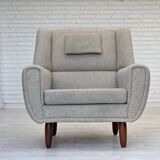 1960s, Danish design by Kurt Østervig, armchair model 61, wool, teak.