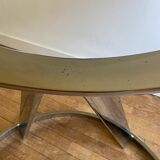 Round table vintage smoked glass 1970