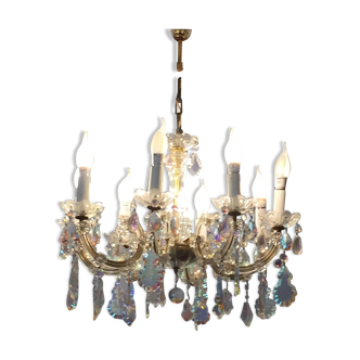 Crystal and bronze chandelier