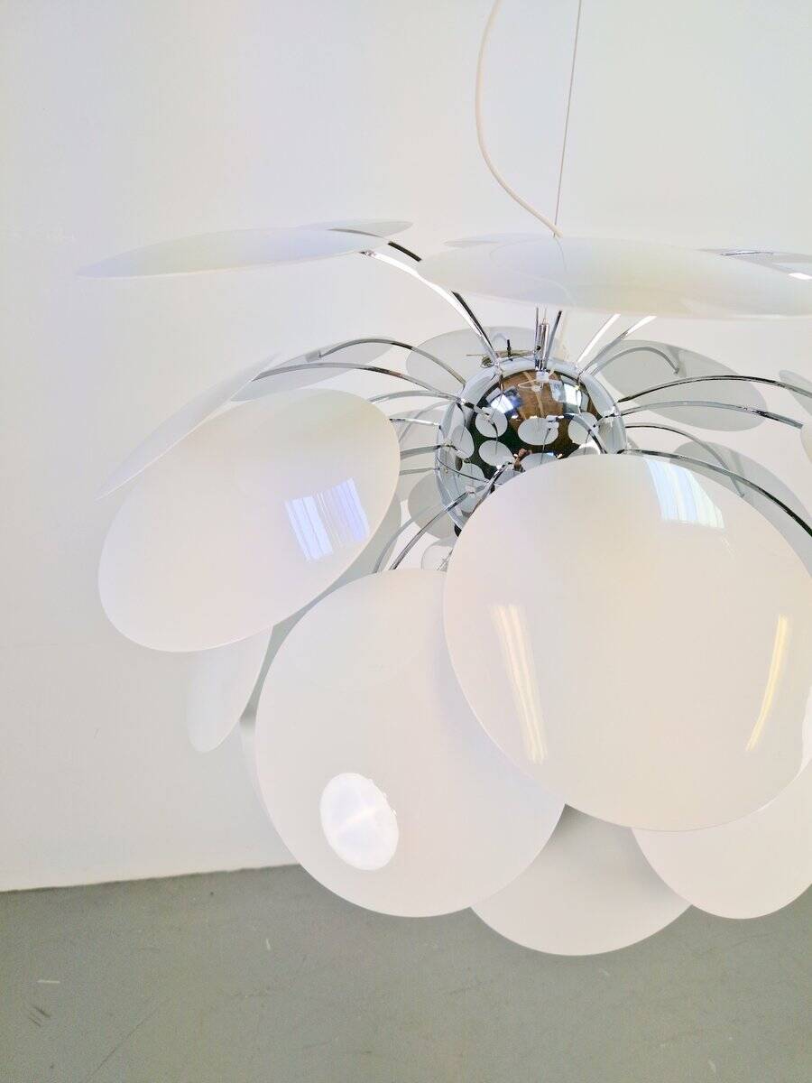 Suspension Discocó blanche par Christophe Mathieu pour Marset, années 2000.