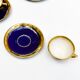Coffee service Kréma Lafitte Asnières porcelain gold blue ⋆ Brocante Chic