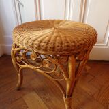 Stool or small table rattan peacock