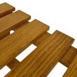 Vintage 1970s coffee table/side table, white oak slats slatted design