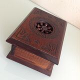 Old patented open-wood cigarette box 30-40 years