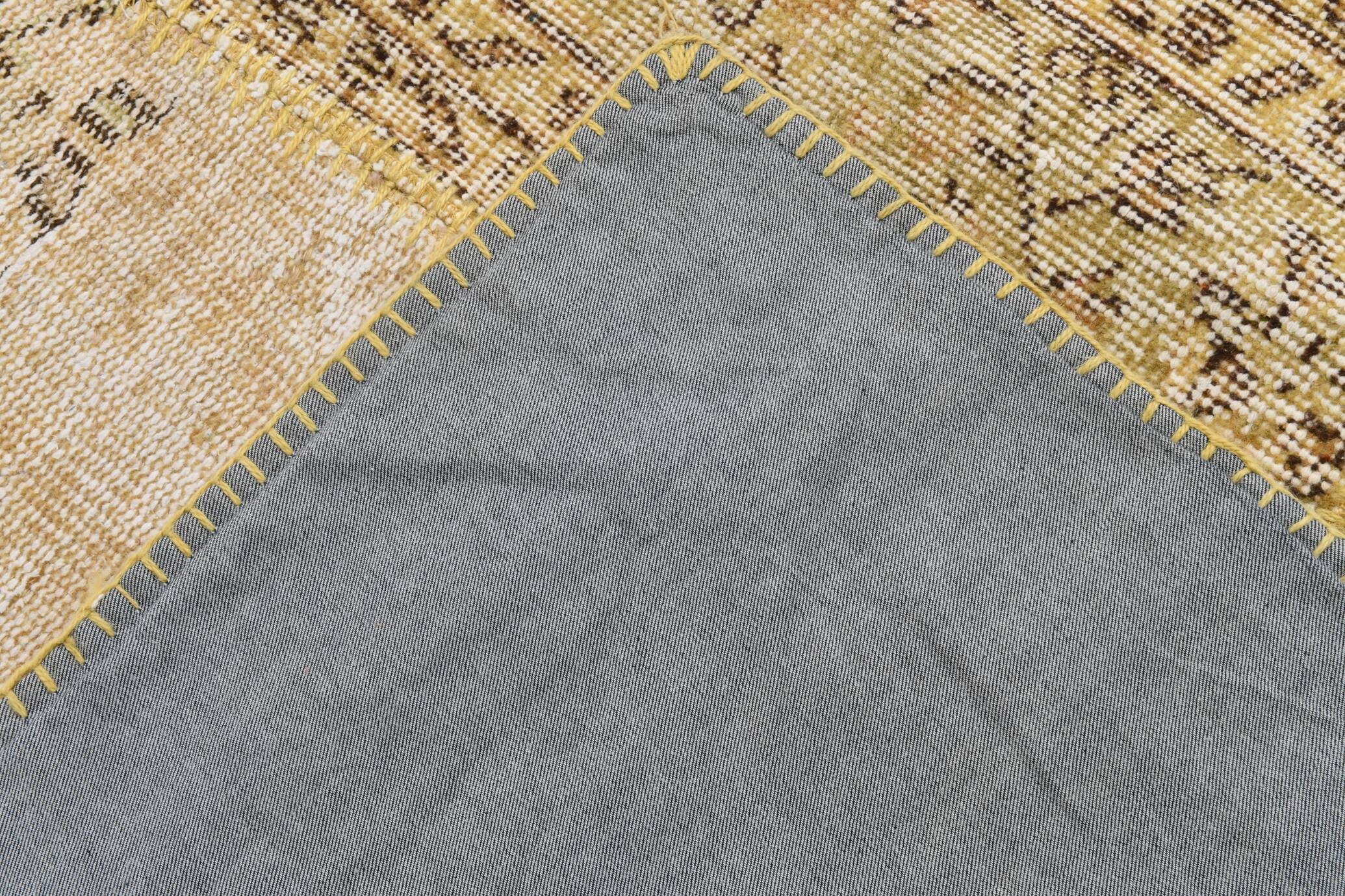 Yellow Mustard Large Vintage Rug, 204x306Cm