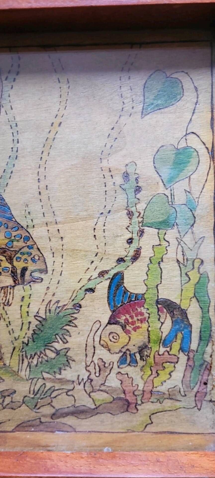Engraved and painted plateau, Japonisme style 1900 - 1930
