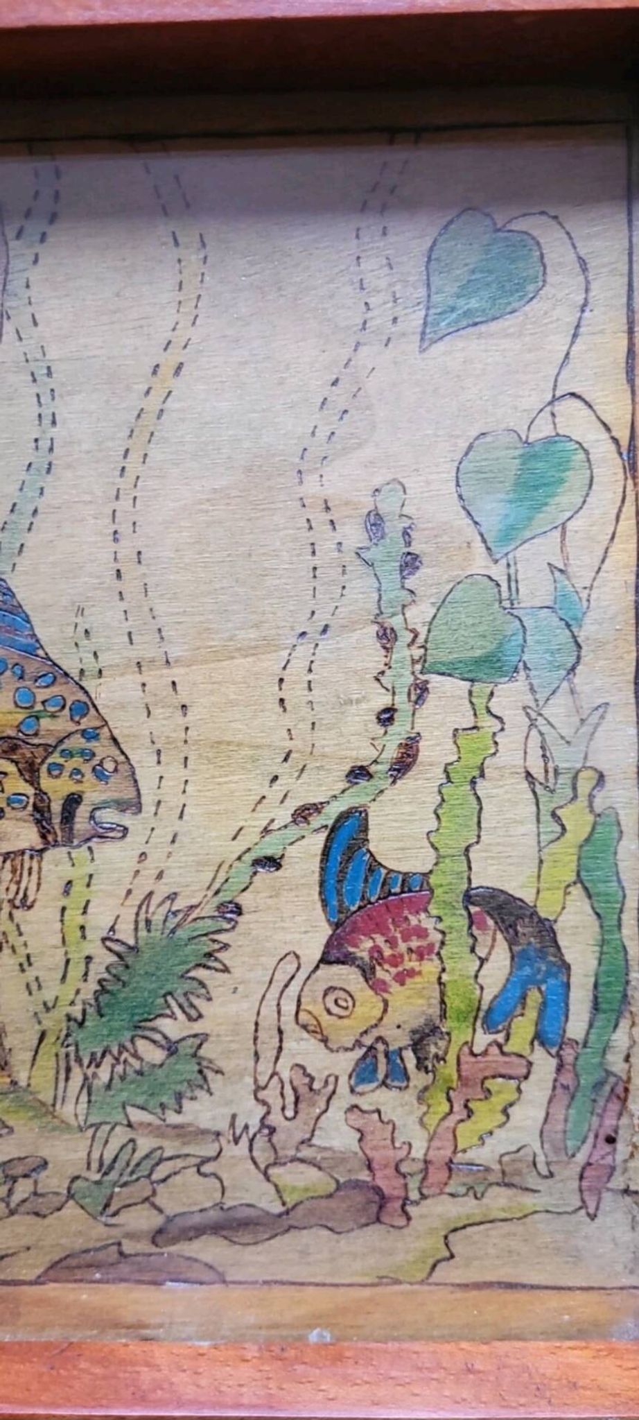 Engraved and painted plateau, Japonisme style 1900 - 1930