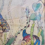 Engraved and painted plateau, Japonisme style 1900 - 1930