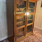 Bookcase - English display cabinet in mahogany and brass