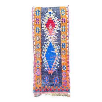 tapis berbere moderne boucherouite 85x230 cm