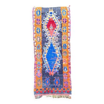 modern Berber rug Boucherouite 85x230 cm
