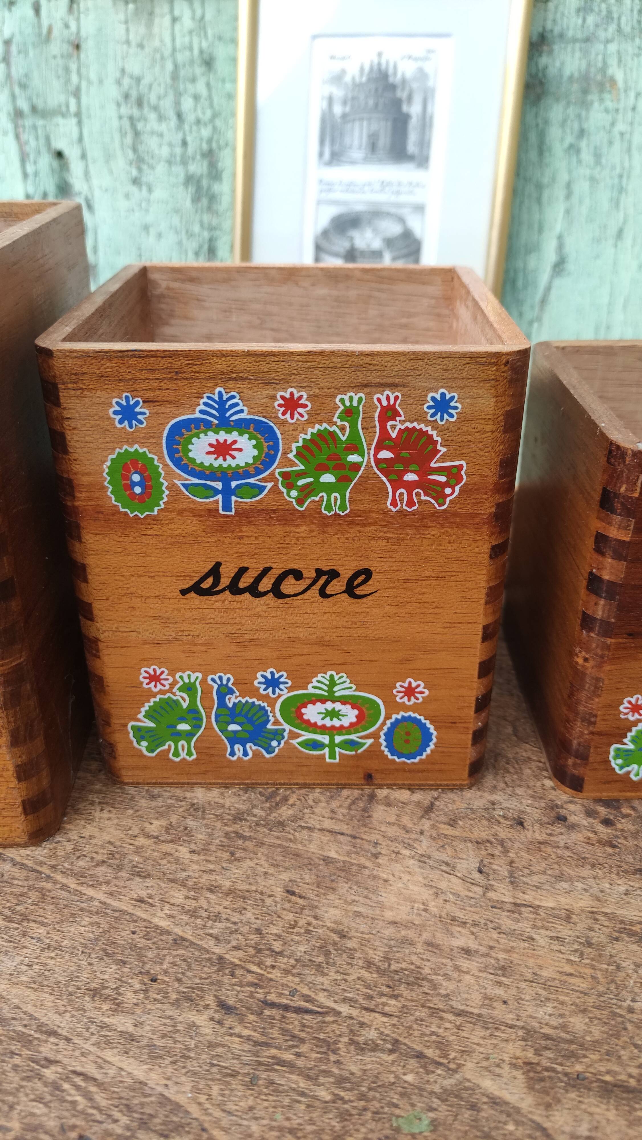 Pots à épices en bois français et anglais