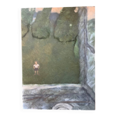 Painting of a child in a 20th century garden