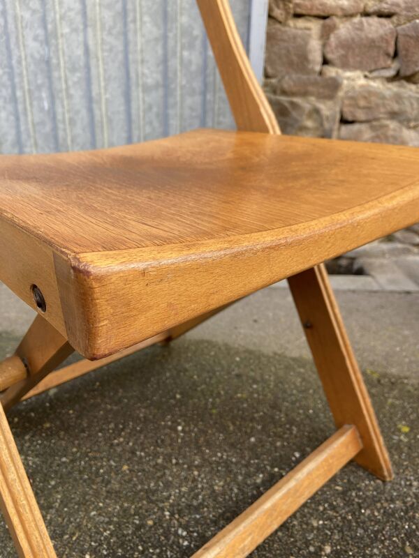 6 chaises de café Bistrot Terrasse pliantes en bois 60's