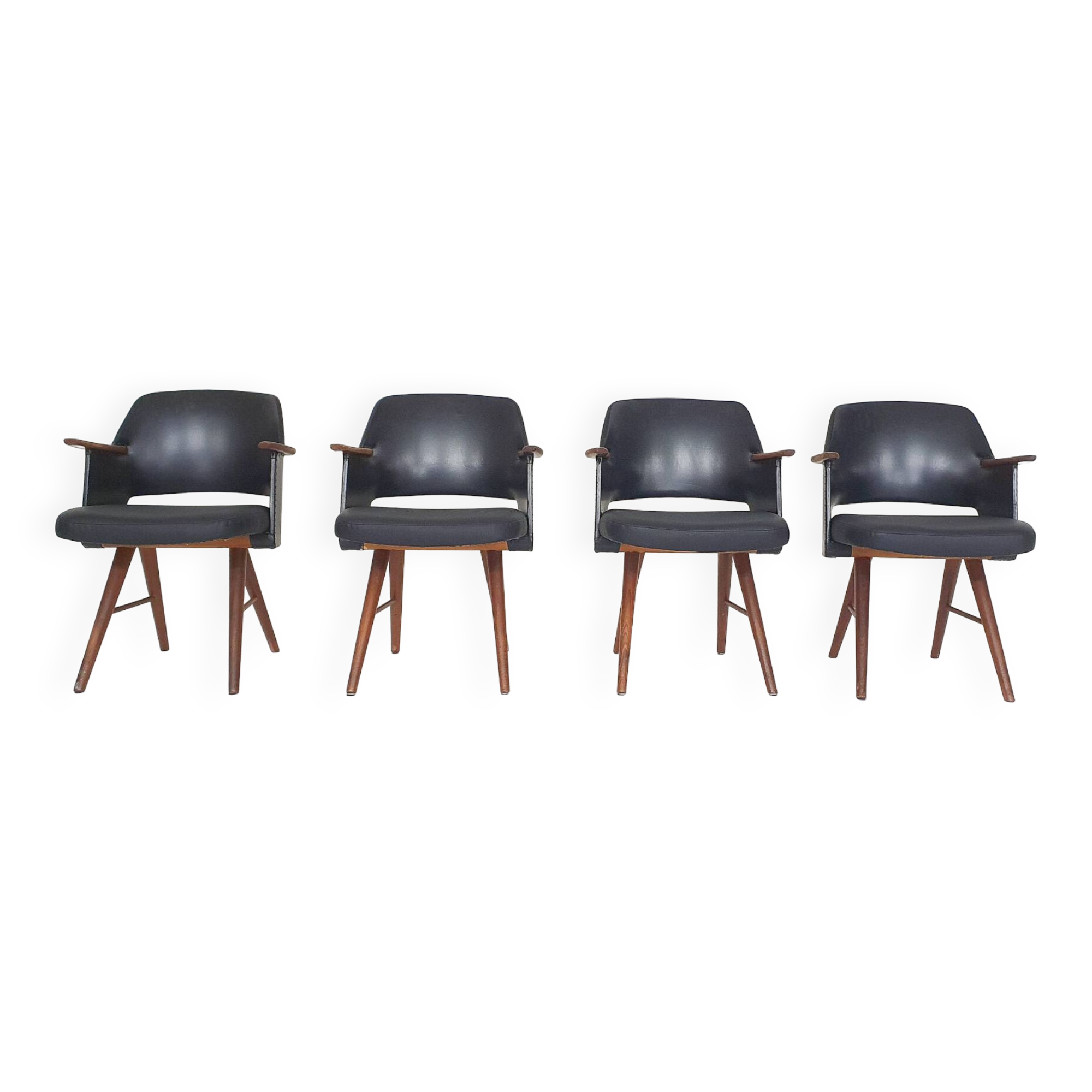 Set of four Cees Braakman for Pastoe model FT30 dining chairs, The Netherlands 1954