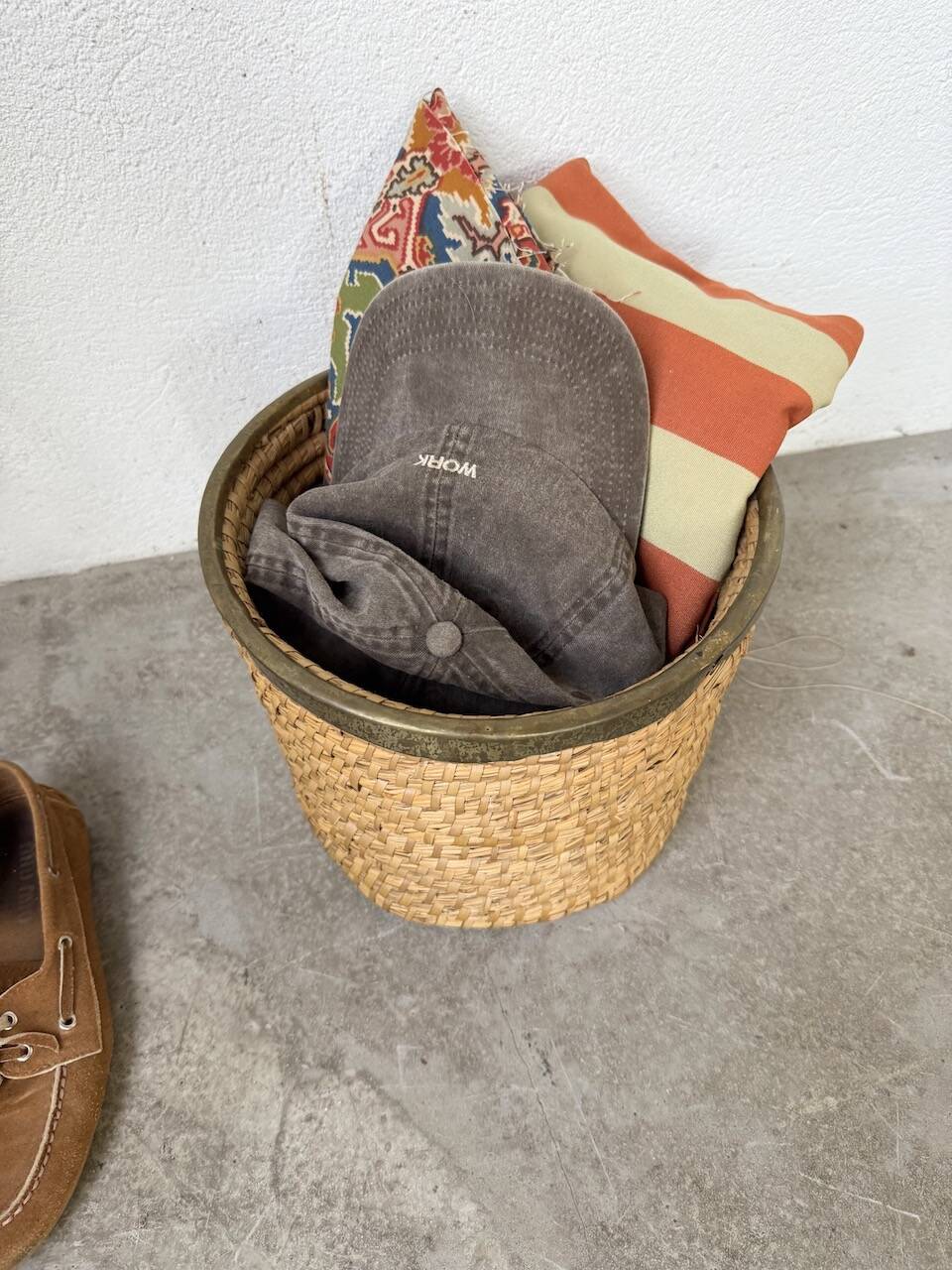 Rattan basket 1970, Italy