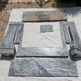 Cheminée à modillon Napoléon III en marbre gris fin XIXe