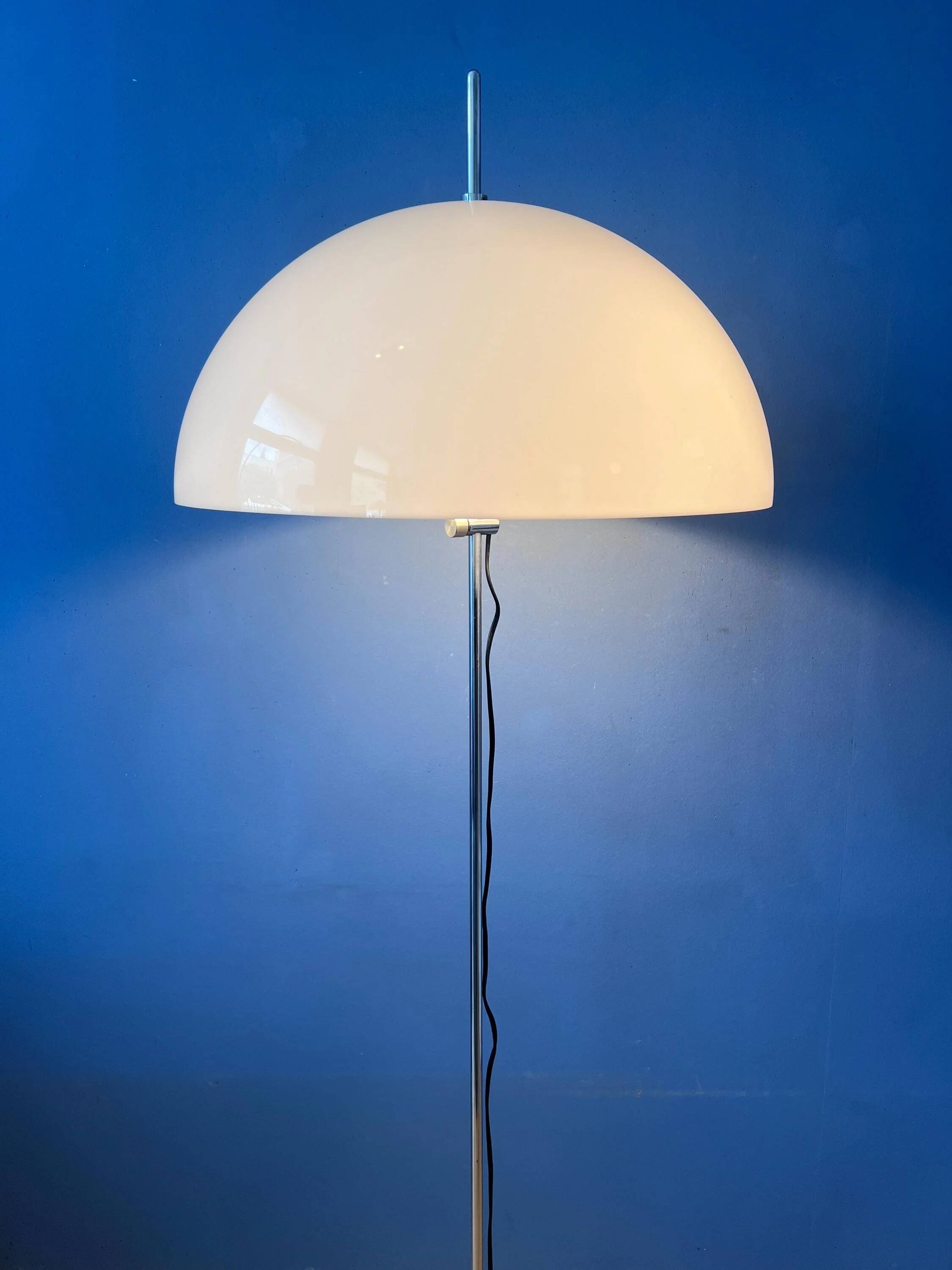 Vintage GEPO Space Age mushroom floor lamp, white acrylic glass shade.