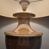 Beige glazed ceramic lamp from the 80s