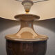Beige glazed ceramic lamp from the 80s