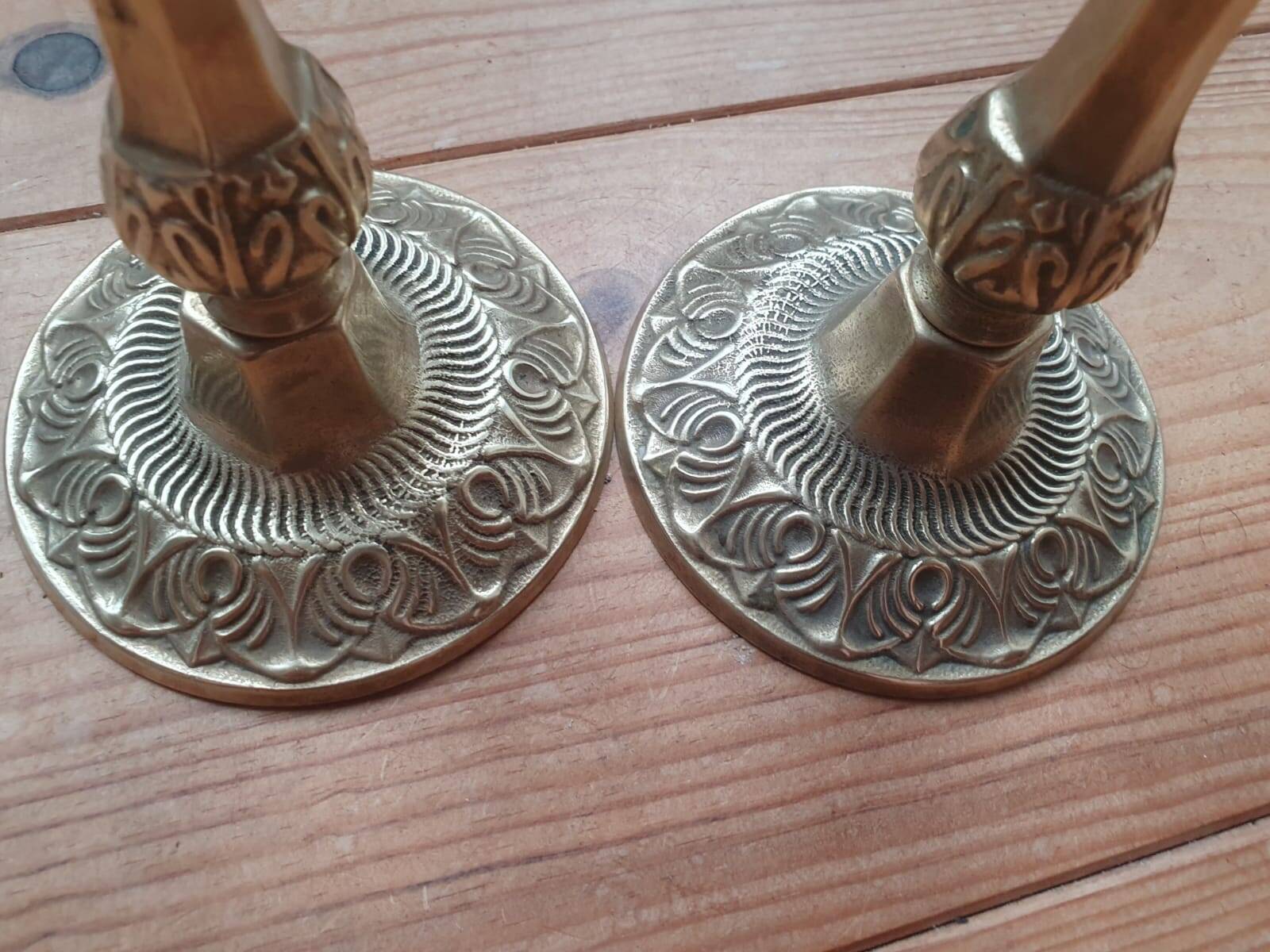 Pair of bronze candlesticks