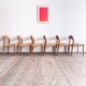 Set of 6 #71 teak chairs by Niels O. Møller, JL. Moller Mid Century