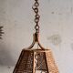 Lustre en rotin et cannage vintage