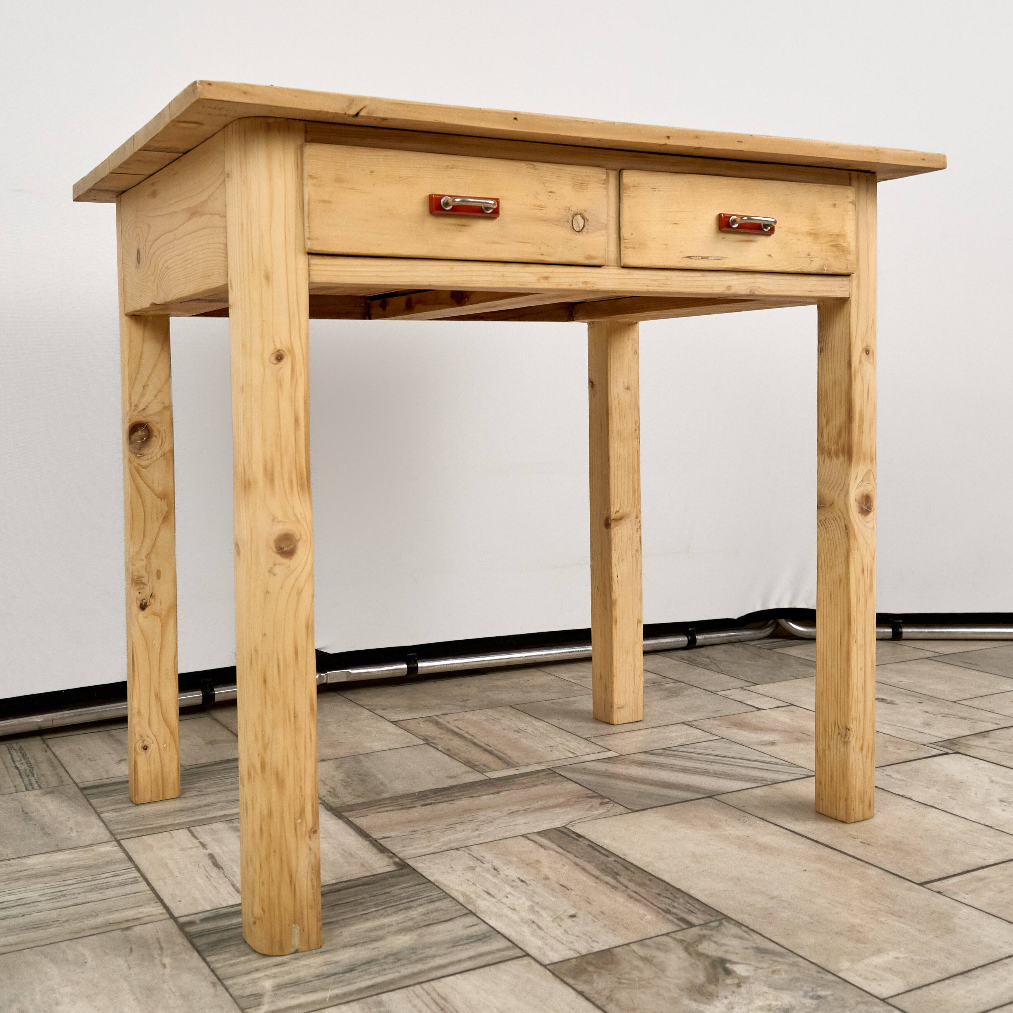 Vintage Wooden Table, 1940s, Czechoslovakia