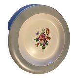 Grande assiette creuse vintage en porcelaine opale de Salins