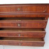 Chest of drawers secretary Louis Philippe in walnut and magnifying glass