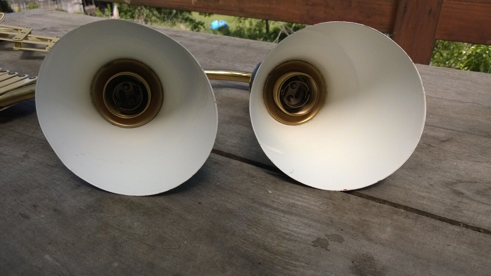 Lot of 2 stretchy wall sconces 1950s