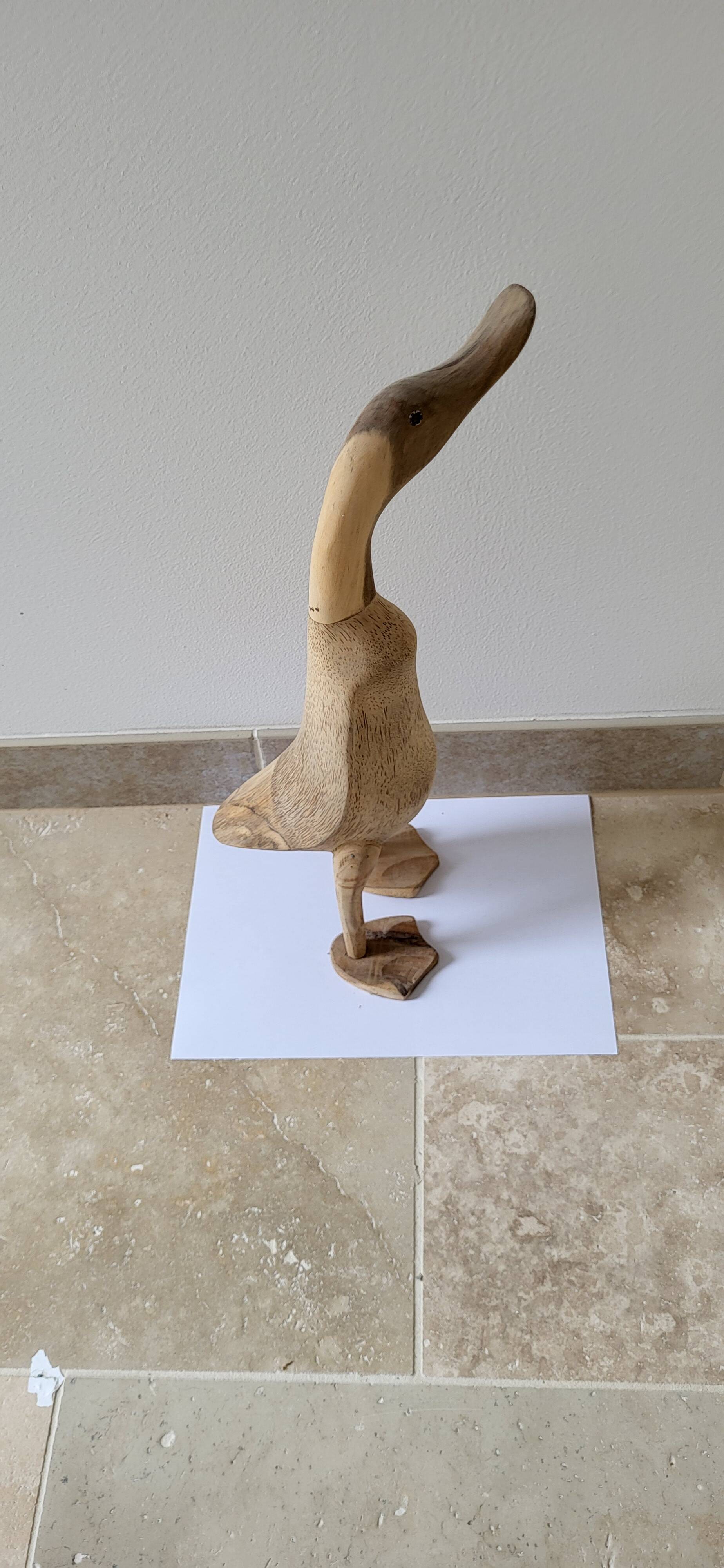 Handcrafted wooden duck