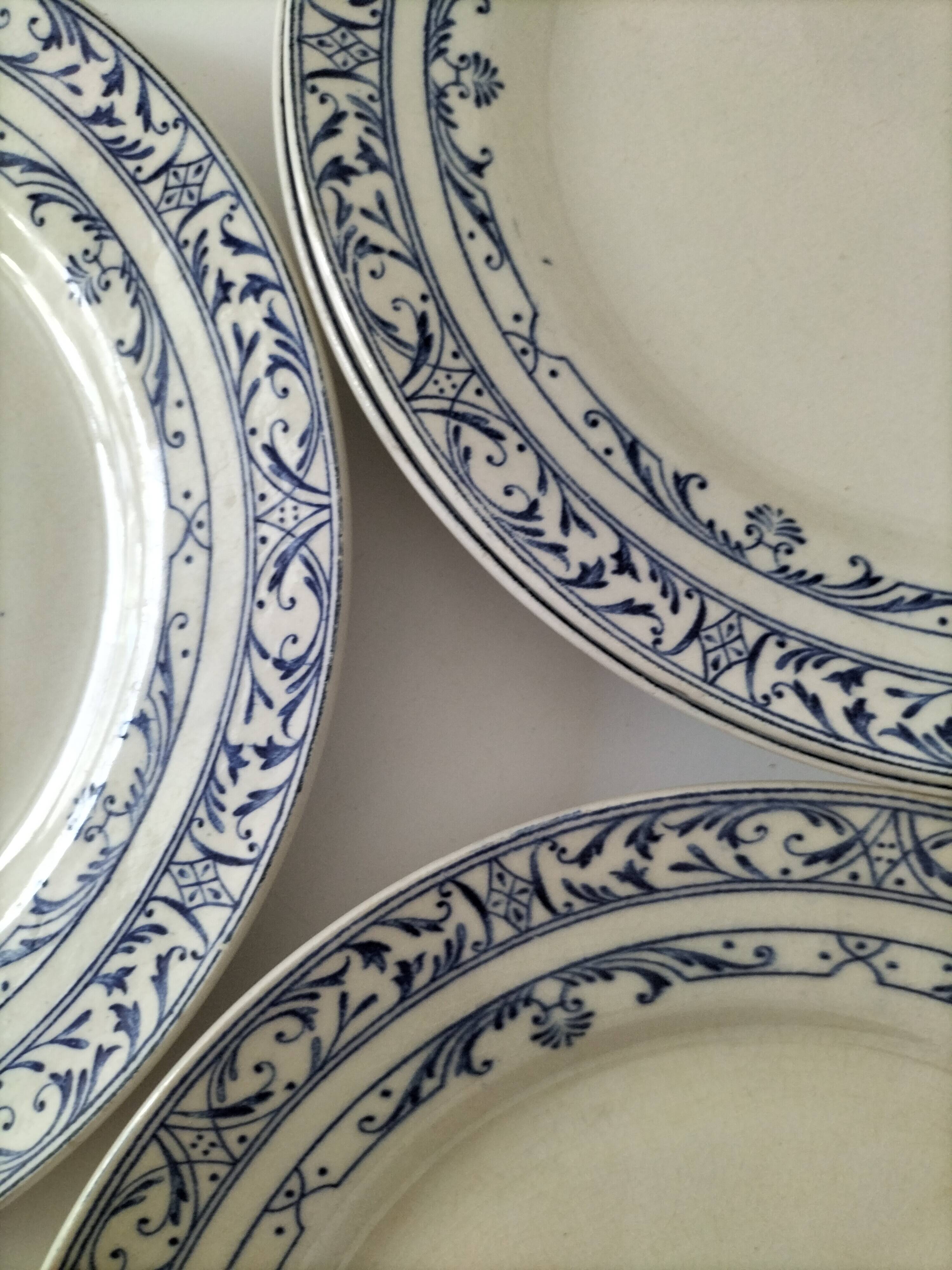 5 plates Creil and Montereau model Colbert – Ironstone 1890-1895
