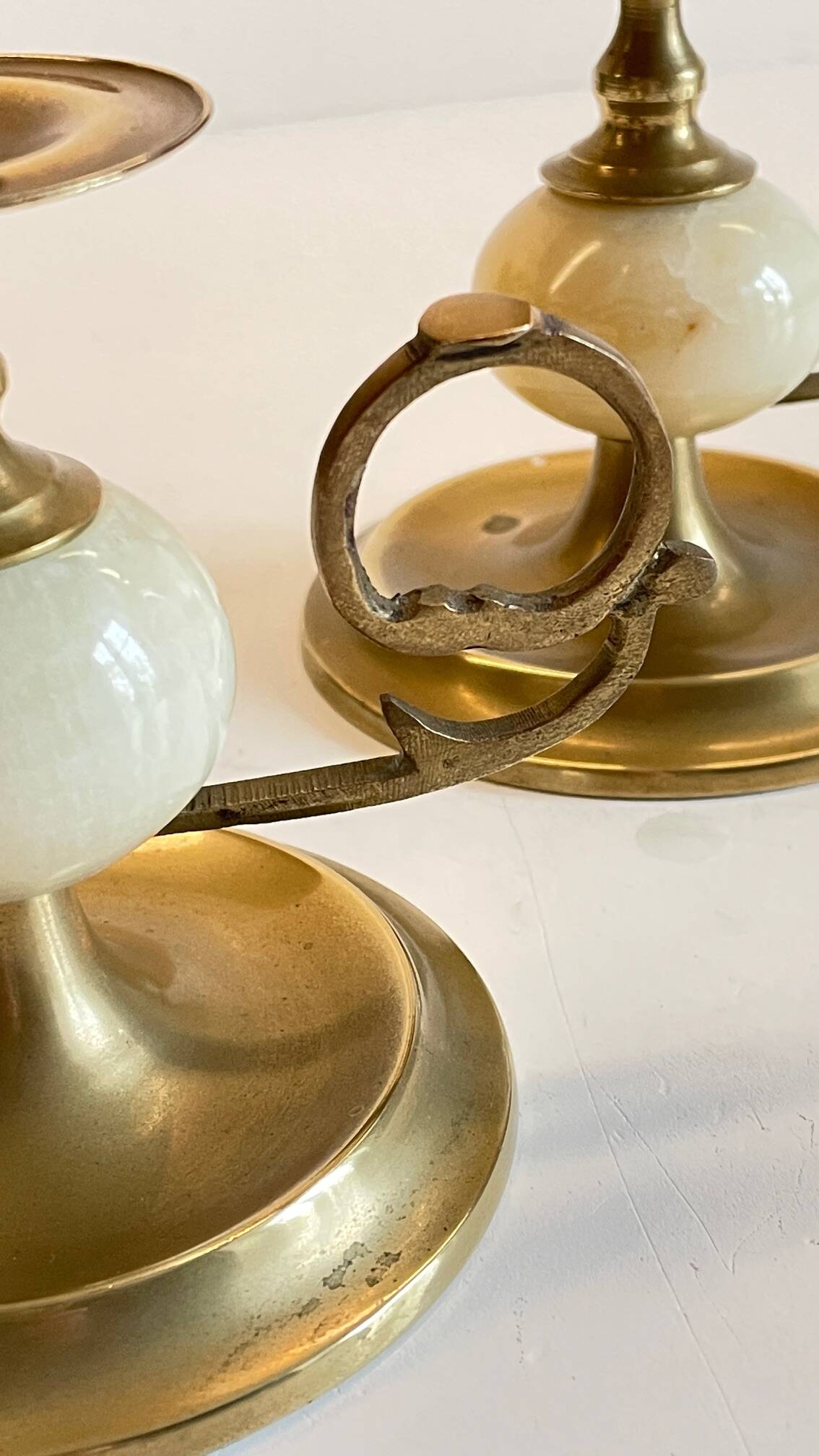 BOUGEOIRS Vintage Onyx Marble and Brass