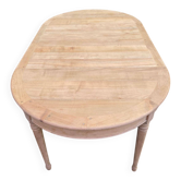 Round dining table Louis Philippe stripped in raw solid cherry wood Italy