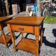 Pair of cherry wood bedside tables from the mid-20th century.