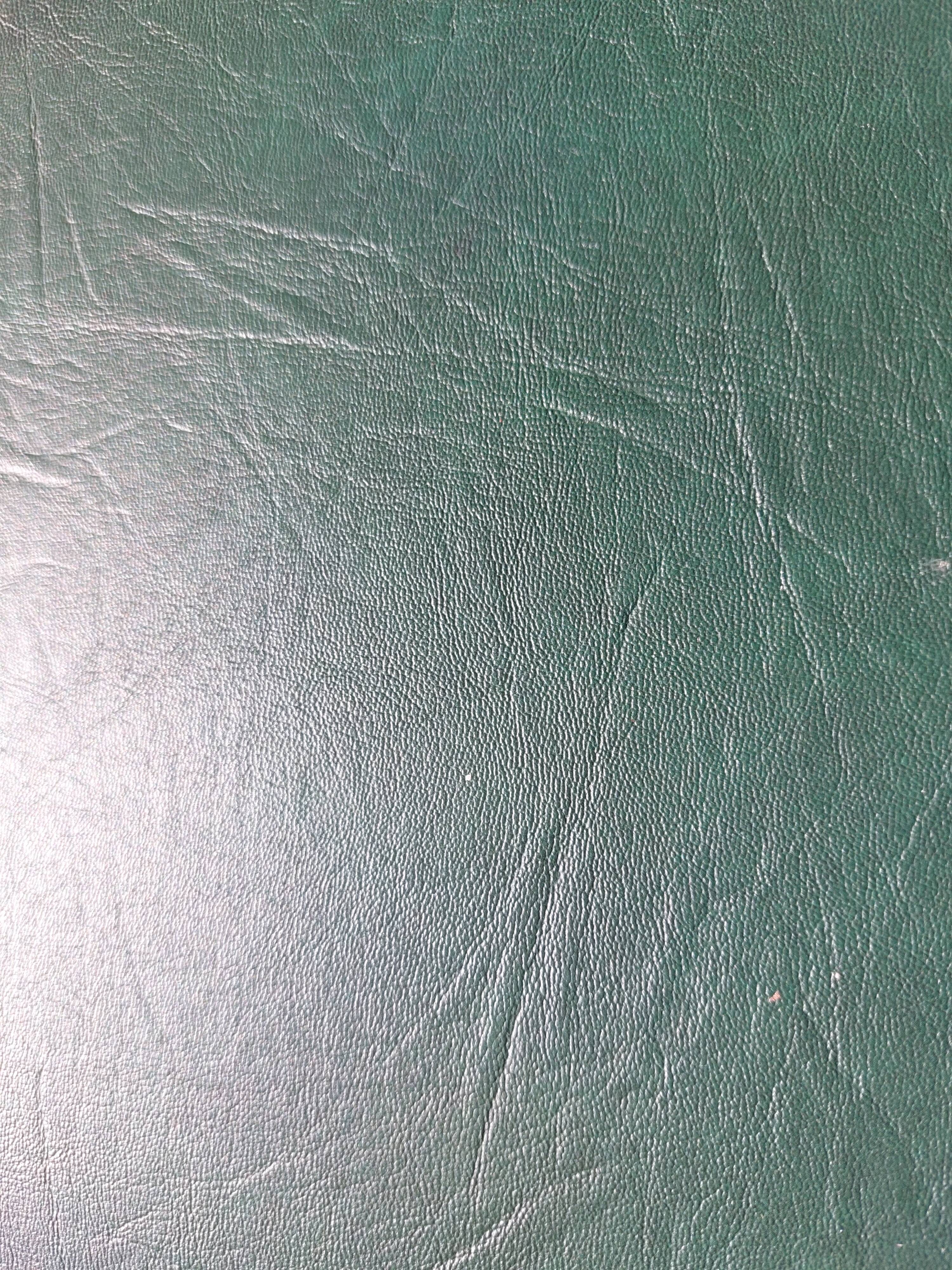 Desk, green leather top