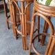 3 vintage high rattan bar stools 1970