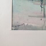 André Duculty (1912-1990) Watercolor on paper "Fishing port in the Mediterranean" Signed below