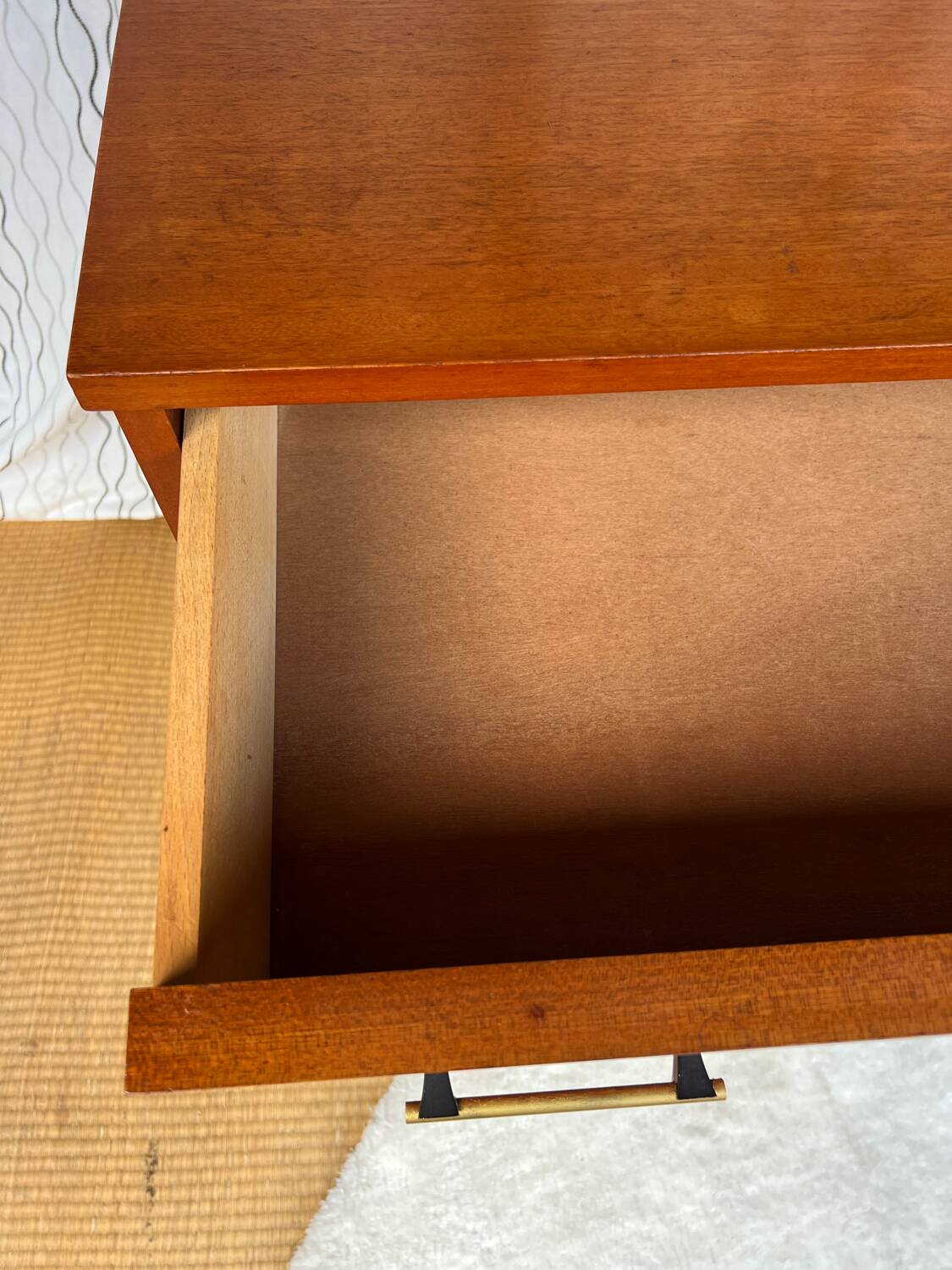 Vintage lacquered wooden chest of drawers