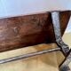 Vintage coffee table in solid wood and wrought iron.