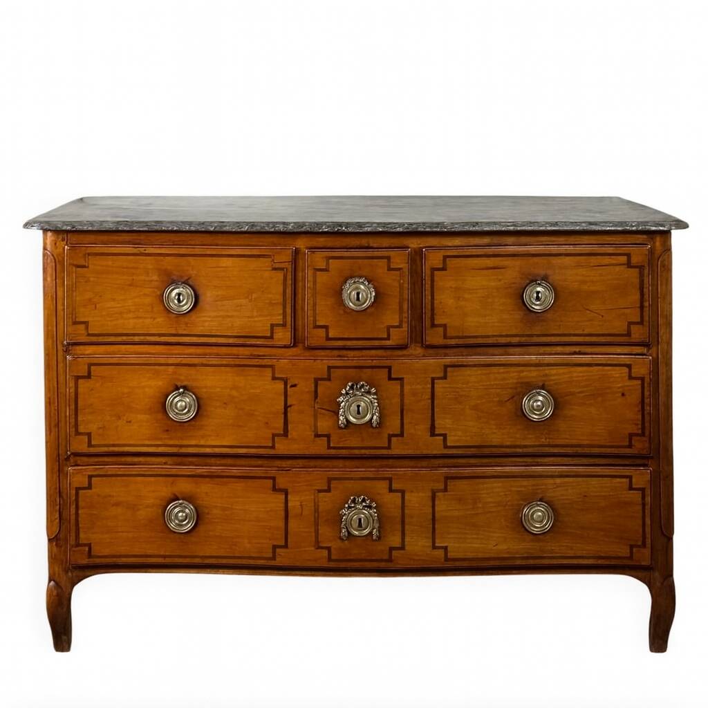 Transitional cherrywood chest of drawers, 18th century