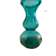 Vase bleu turquoise en verre poli