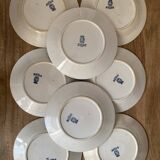 Gien porcelain plates, Terre de Fer, Montigny series