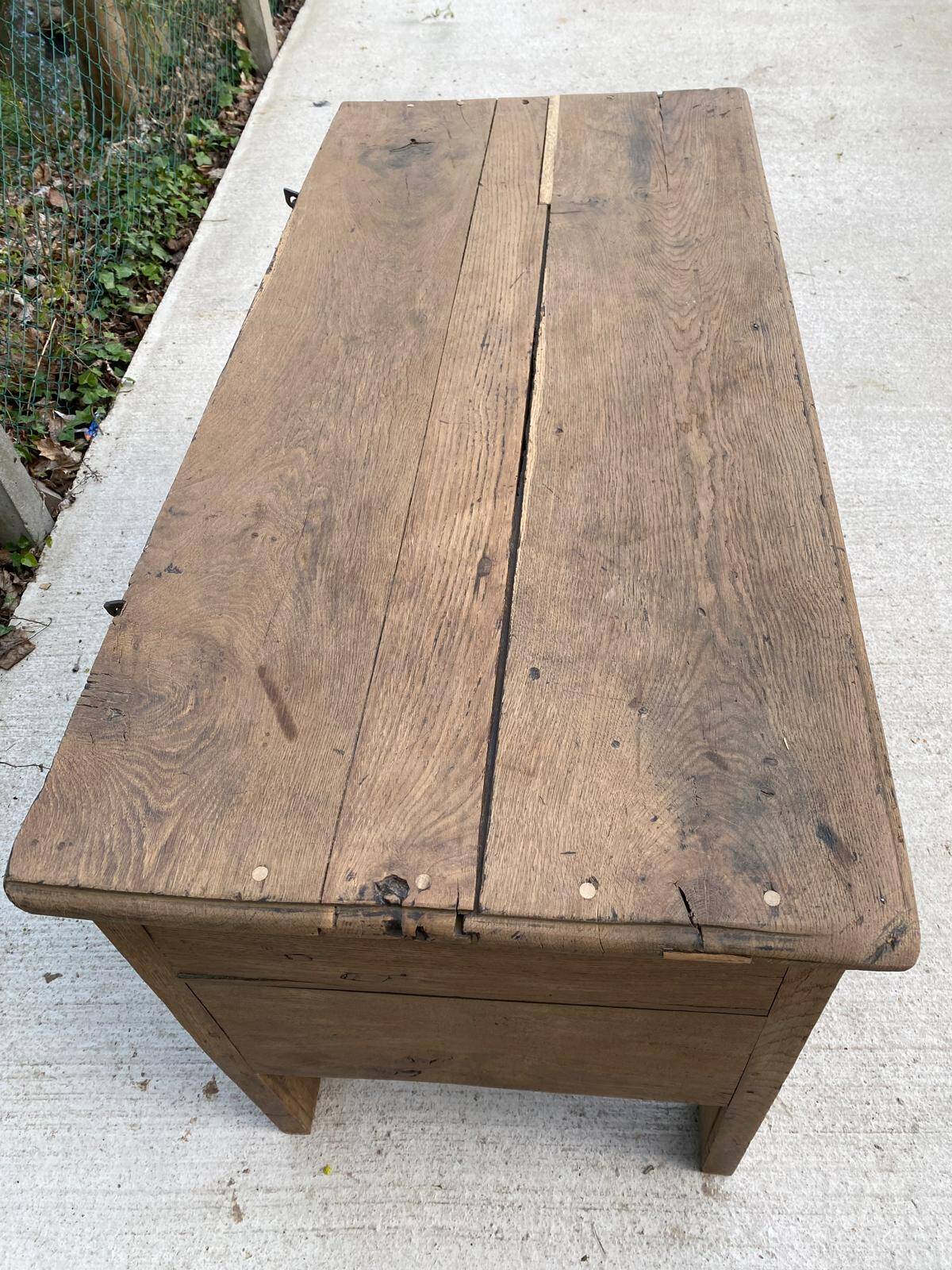 Renovated vintage oak baker's kneading trough